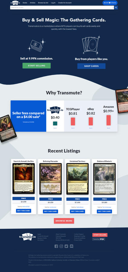 Transmute.io Home Page
